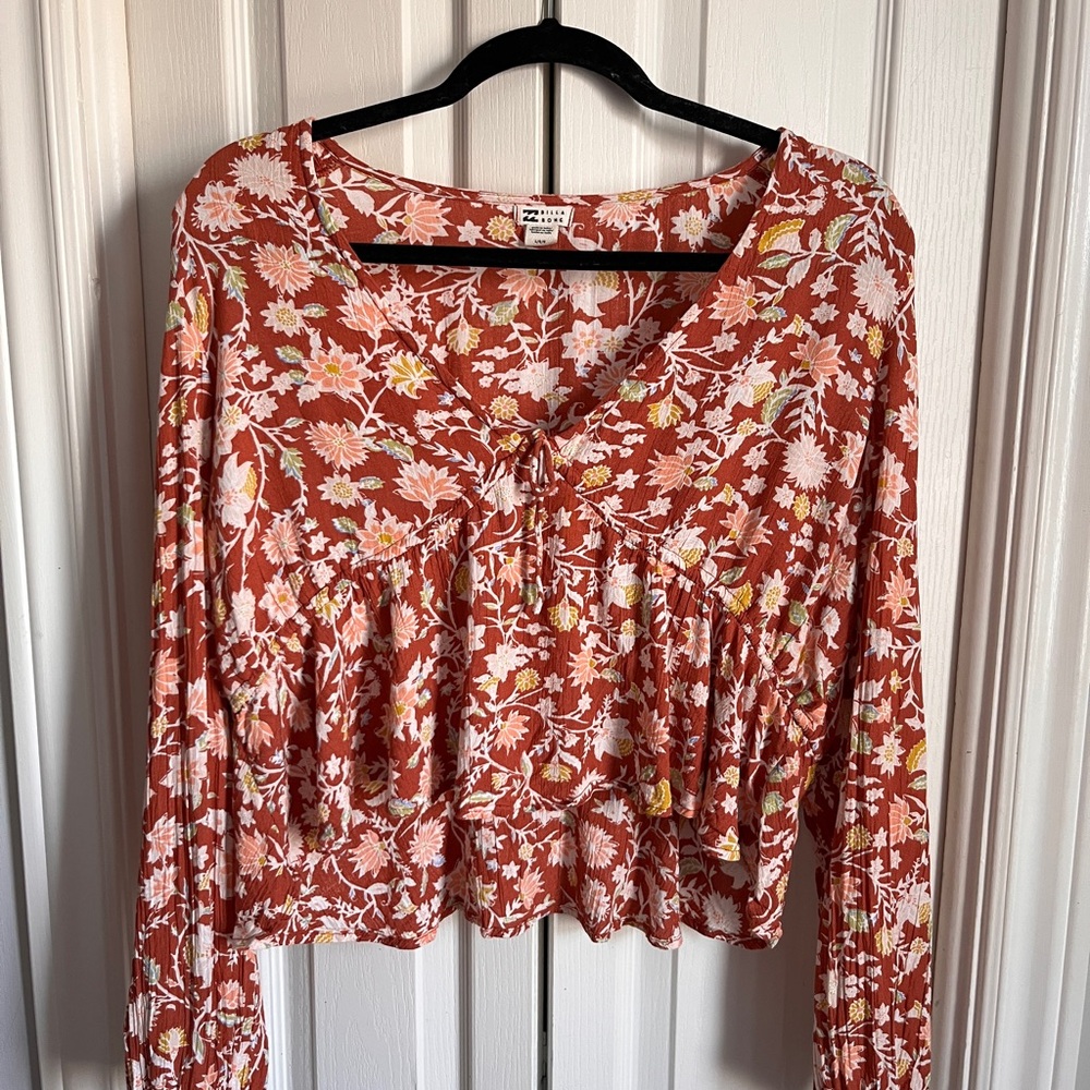 Billabong Floral Rust Blouse